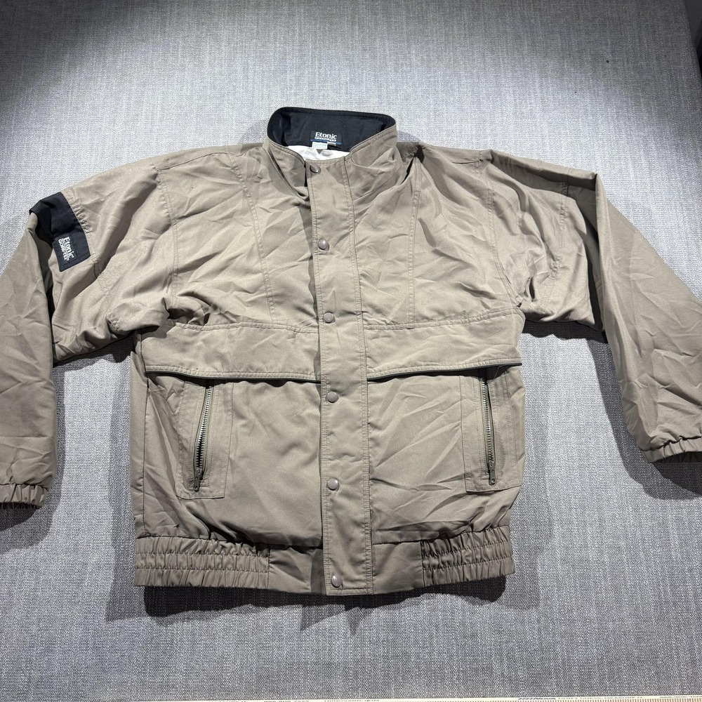 Vintage Etonic Golfwear Jacket Mens Medium Brown Gore Tex‎ Golf Bomber 90s